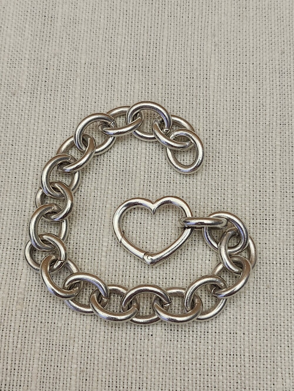 Tiffany & Co Sterling Silver Heart Link Bracelet